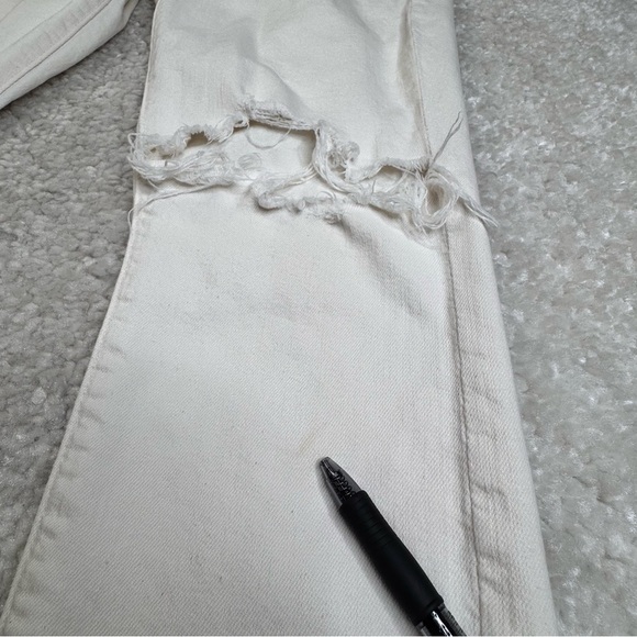 Mother Denim White Distressed Ankle Fray Looker Skinny Jeans stretchy sz 29 - Picture 10 of 16